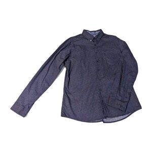 Brax x Ana Bastian Men's Daniel Long Sleeve Shirt Fern Pattern Blue Red 41/42 L